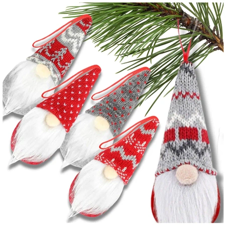 Gnom de Crăciun Moș Crăciun 15 cm Set de agățat Gnome de 4