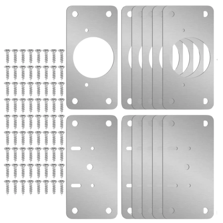 Set 12 placi reparatii balamale 4,5x9 cm pentru usi de mobila