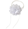 Colier choker cu floare mare innodata, floare alba