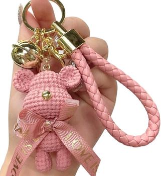 Breloc cu pandantiv ursuleț, roz