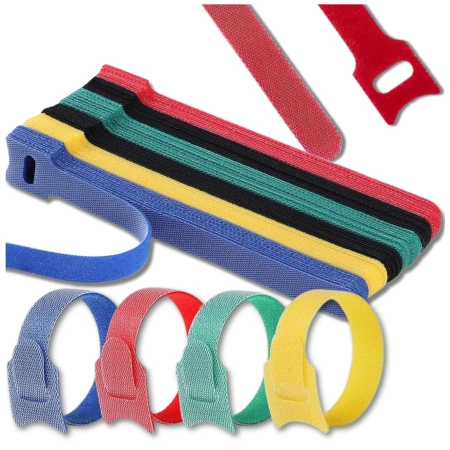 Clemă de cablu cu velcro pentru fixarea firelor, set de 100 bucăți, colorată, 12x150mm