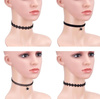 Set de 12 colier negru din dantelă