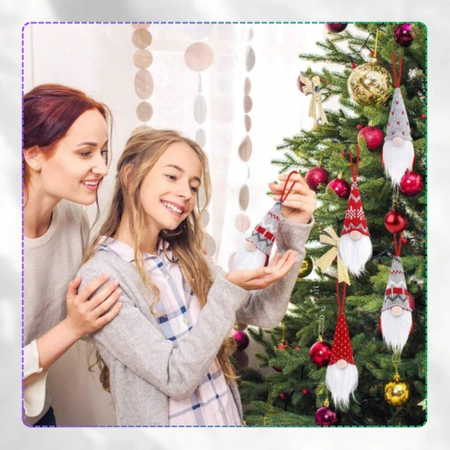 Gnom de Crăciun Moș Crăciun 15 cm Set de agățat Gnome de 4