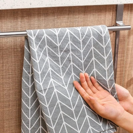 Hangers 2pc pentru bucătărie dulap baie ușă prosop feroviar argint