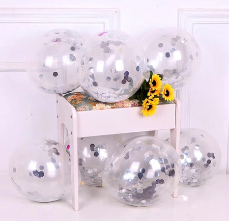 Set de 10 baloane argintii pentru ziua de nastere