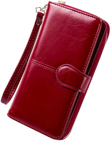 Portofel de damă mare, spațios, decorativ din piele