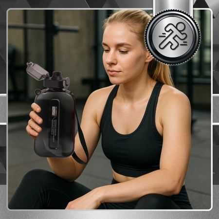 Sticla de 750 ml, sticla de apa sport TRESSARI pentru alergat, PC negru solid