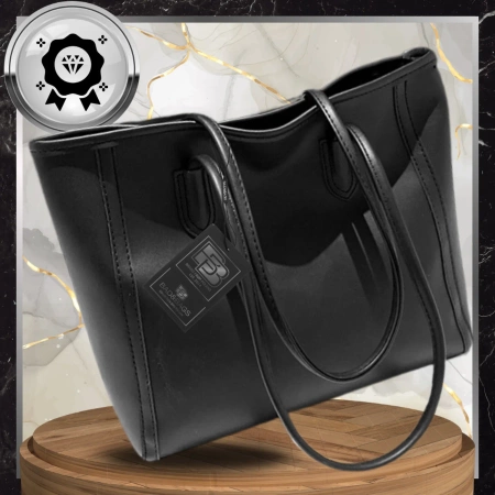 BAD&BAGS geanta shopper din piele de dama clasica neagra