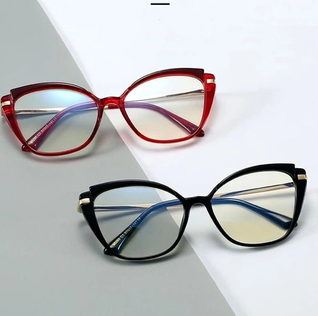 Ochelari clari eleganti cu antireflex, rosie pisica