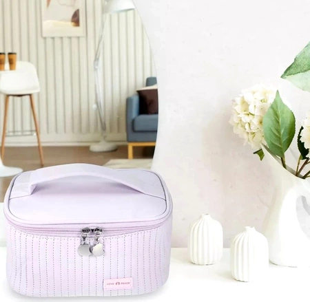 Organizator elegant patrat pentru geanta cosmetica din piele ecologica