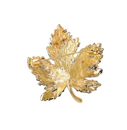 Frunză de arțar roșu zirconiu broșă elegant pin frunze