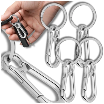 Breloc metalic carabinier, 4 buc, argintiu