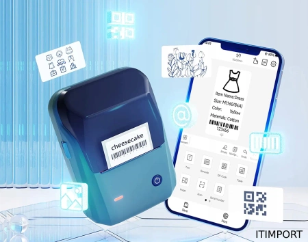 NIIMBOT B1 Imprimantă termică alb gri Autocolante Bluetooth fără cerneală PL