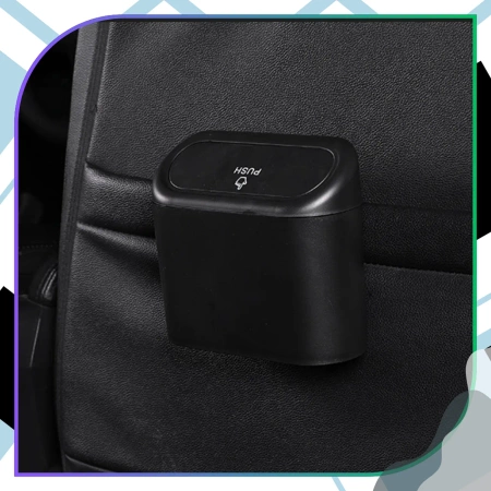 Coș de gunoi auto cu capac, compact, de călătorie