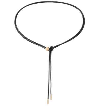 Curea ingusta de dama din piele neagra legata in talie, eleganta