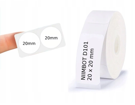 NIIMBOT Etichete Termice 20x20mm rotunde albe 290 buc