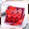 Sapun decorativ parfumat trandafiri rosii 9 buc. set cadou