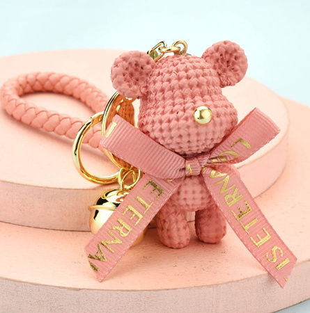Breloc cu pandantiv ursuleț, roz