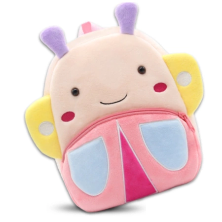 Ghiozdan de pluș pentru copii, pentru preșcolari, cu fermoar, FLUTURE