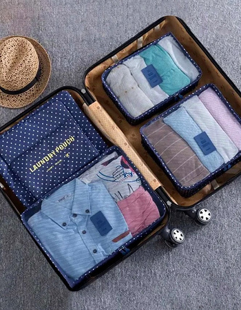 Set de călătorie cu 6 organizatoare de valize punctate