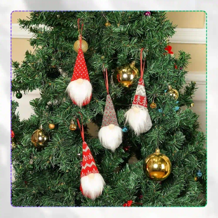 Gnom de Crăciun Moș Crăciun 15 cm Set de agățat Gnome de 4