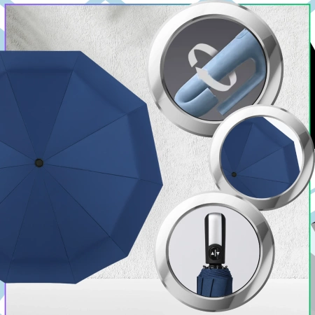 Umbrelă BLEUMARIN, umbrelă pliabilă automată ANTI-UV