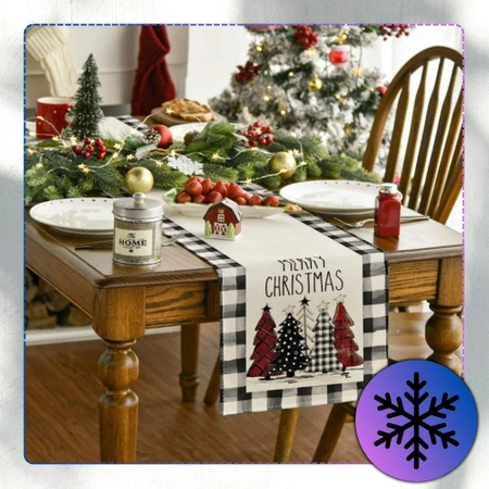 Față de masă albă pentru masa de Crăciun