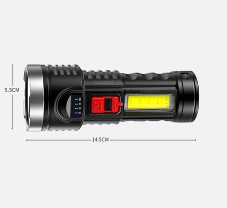 Lanternă tactică militară, puternică, reîncărcabilă prin USB