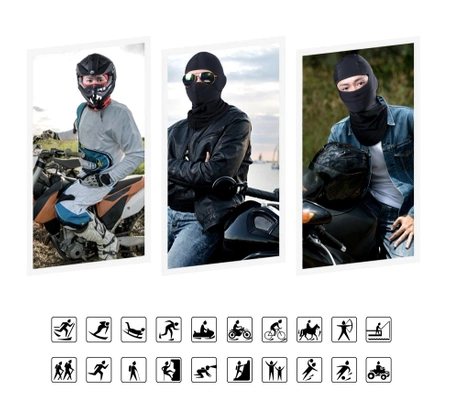 Balaclava moto, neagra, masca respirabila