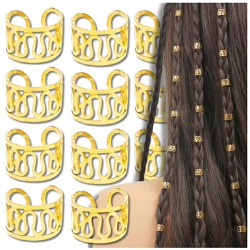Bijuterii dreadlock decoratiuni par inele margele aurii 40 buc.