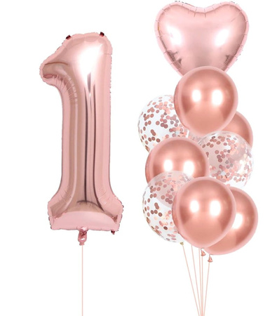 Set de 10 baloane roz pentru ziua de nastere