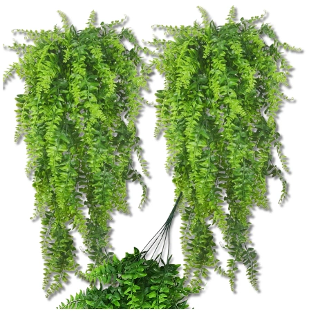 Feriga artificiala set de 2 flori verzi decor suspendat 82 cm