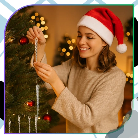 Globuri de Crăciun în formă de țurțur, pandantiv, 12 buc., 15 cm, transparente