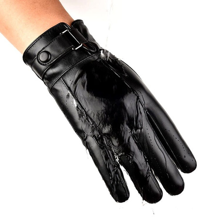 Manusi barbati piele touch, negre, elegante, izolate