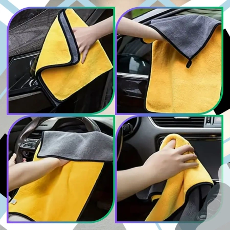 Set prosoape cu 5 cârpe de curățat auto din microfibră