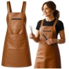 Șorț de bucătărie protector pentru bărbați și femei cu buzunare, impermeabil, maro