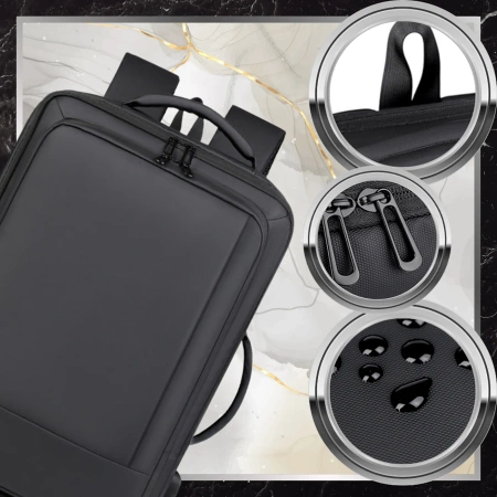 Rucsac de călătorie negru pentru bagaj de mână pentru avion, cabină de afaceri USB