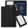 Set de călătorie negru Husă pentru pașaport și pandantiv portofel de călătorie