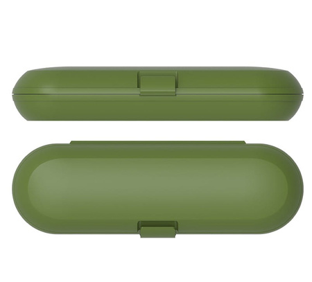Recipient de călătorie cu husă pentru periuță și pastă de dinți, verde