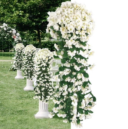 Hanging alb artificiale iederă alpinism flori decorative 1pc pentru balcon