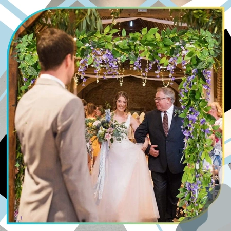 Agățat flori decorative violete artificiale 1buc cățărare pentru ghirlande de viță de vie