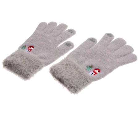 Mănuși calde de iarnă pentru femei, brodate cu model de Crăciun