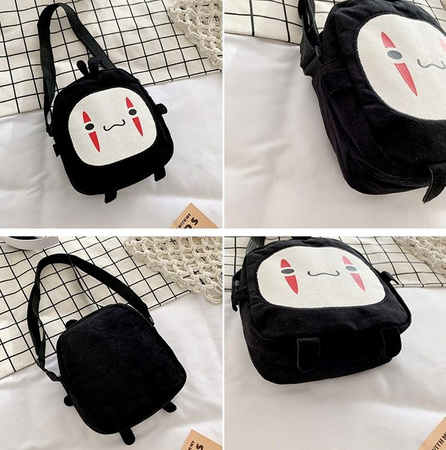 Poșetă Mică Face Anime Messenger Bag Canvas Cosplay