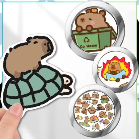 Autocolante capibara 70 buc desene animate colorate DIY pentru copii
