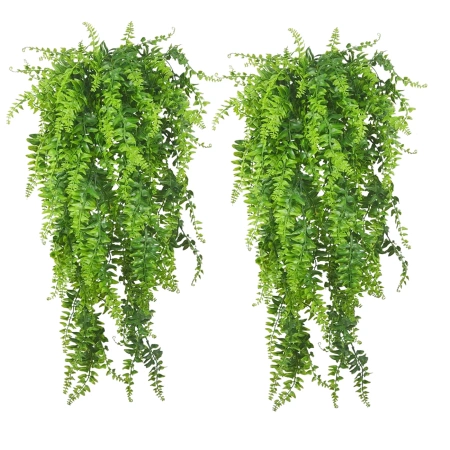 Feriga artificiala set de 2 flori verzi decor suspendat 82 cm