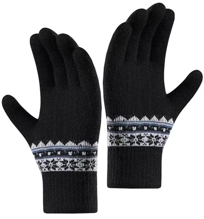 Mănuși de damă cu model nordic, iarnă caldă