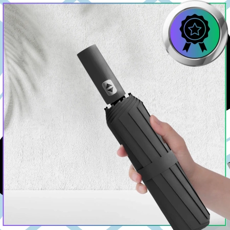 Umbrelă automată NEAGRĂ ANTI-UV pliabilă