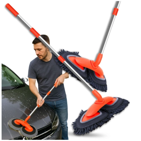 Perie de spălat telescopică moale cu cap rotativ