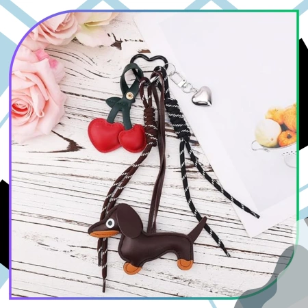 Breloc pentru o pungă de chei, breloc, pandantiv, teckel, inimă, cadou