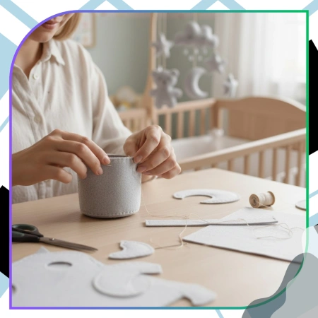 Foi decorative din fetru 30x30cm set de 10 bucăți gri